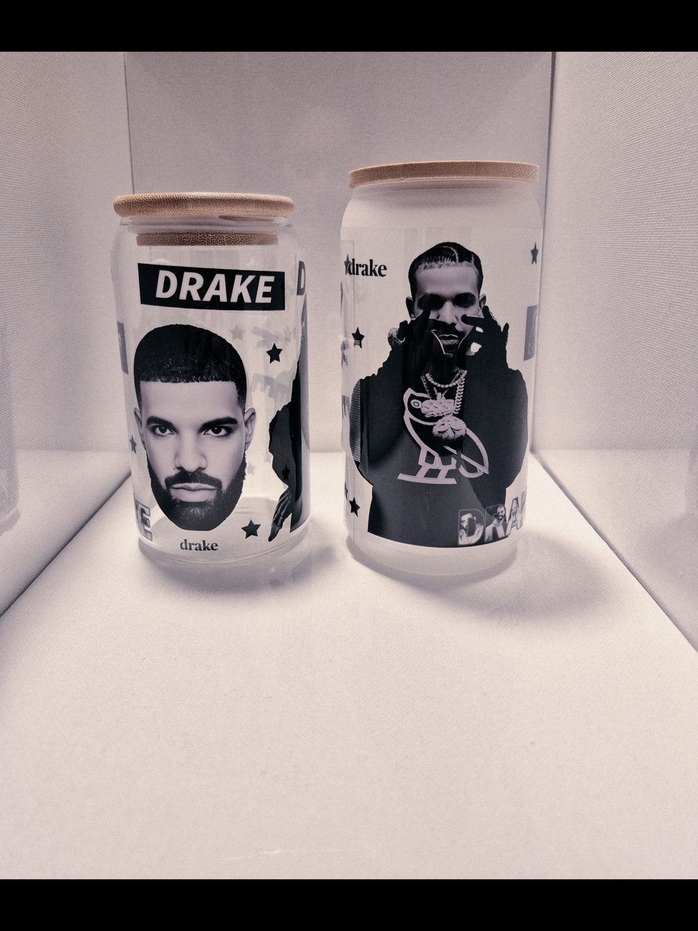Drake Toronto 16oz Frosted OR Clear Glass Tumbler Lid Straw Custom Made-to-order
